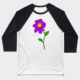 Purple Flower Baseball T-Shirt